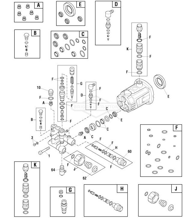 020505-3 briggs with  pump 709903 breakdown and parts